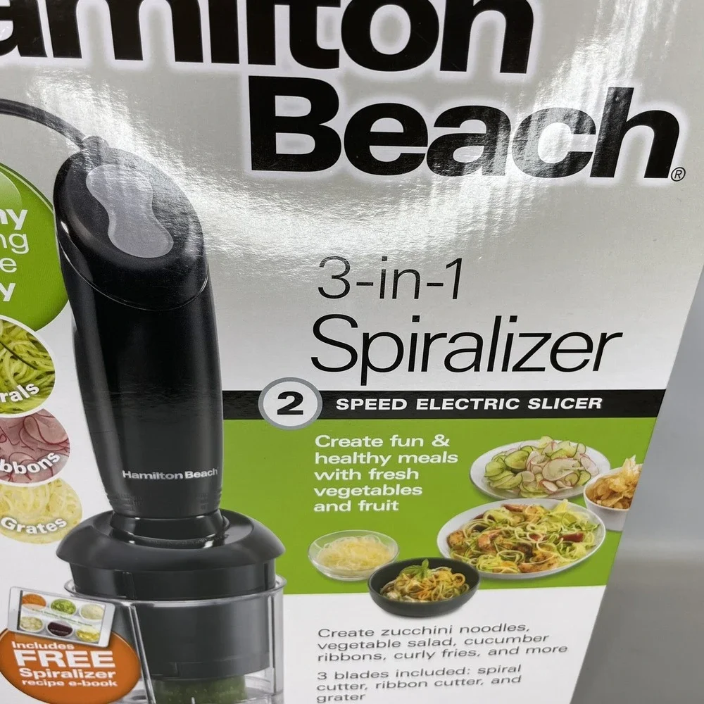 Hamilton Beach 3-in-1 Spiralizer 2 Speed‎ Electric Slicer 59998 - New